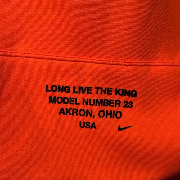 Men's Nike Lebron James "Long Live The King" Orange Hoodie AT3915-891 Sz XL Rare - Picture 2 of 4
